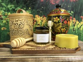 Мёд Майский шестигранник с ложкой веретено 150 г
