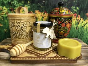 Мёд Белая Акация в баночке с биркой мишка 350 г
